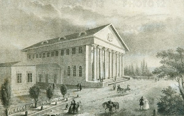 The Summer Theatre in Petrovsky Park, Moscow, Russia, 1840s. Artist: Unknown