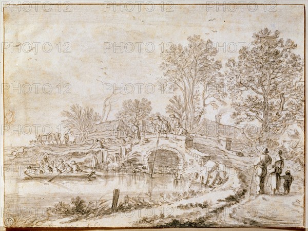 'Bridge Over a Channel (Month of May)', 1656. Artist: Pieter Molijn