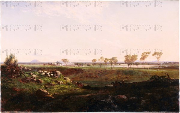 Mount Fyans woolshed (The woolshed near Camperdown), 1869. Artist: Buvelot, Louis (1814-1888)