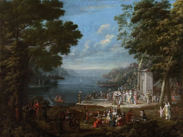 Women's Festival on the Bosphorus, 1737. Artist: Vanmour (Van Mour), Jean-Baptiste (1671-1737)