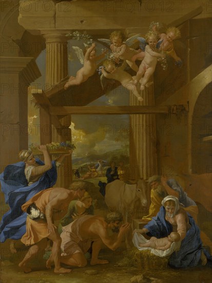 The Adoration of the Shepherds, c. 1633. Artist: Poussin, Nicolas (1594-1665)