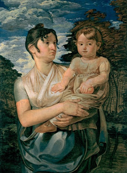 Pauline Runge with her two-year-old-son, 1807. Artist: Runge, Philipp Otto (1777-1810)