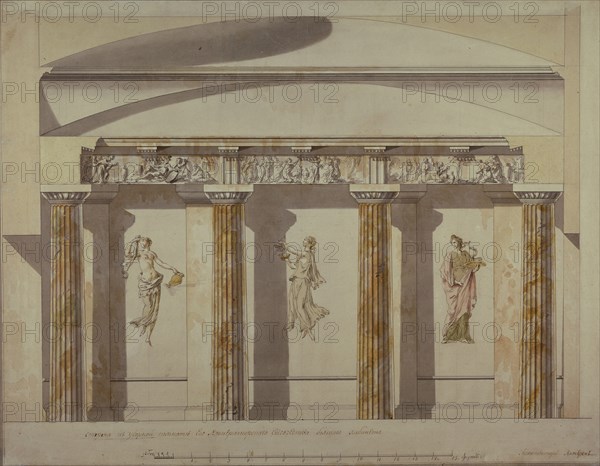 Design for the Large Cabinet in the Pavlovsk Palace, Early 1780s. Artist: Cameron, Charles (ca. 1730/40-1812)