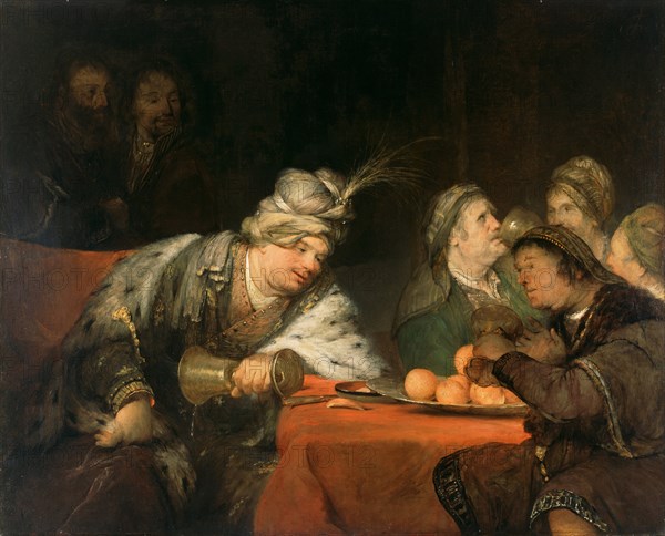 The Banquet of Ahasuerus, 1680s. Artist: Gelder, Aert de (1645-1727)