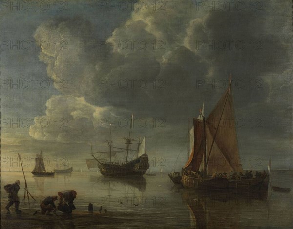 A calm sea, 1655-1657. Artist: Dubbels, Hendrick Jacobsz. (1621-1707)