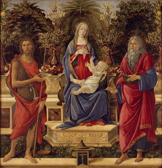 Enthroned Madonna with Child and Saints, 1485. Artist: Botticelli, Sandro (1445-1510)