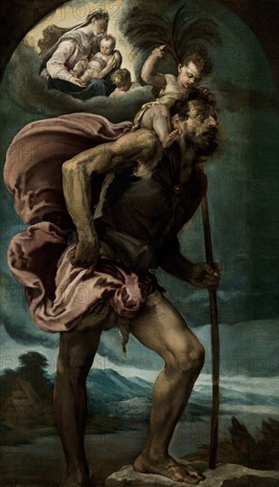 Saint Christopher, 1559. Artist: Bassano, Jacopo, il vecchio (ca. 1510-1592)