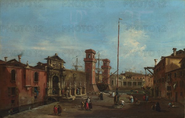 Venice. The Arsenal, 1755-1760. Artist: Guardi, Francesco (1712-1793)