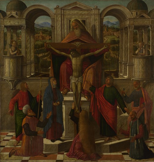 Symbolic Representation of the Crucifixion, c. 1492. Artist: Mansueti, Giovanni di Niccolò (c. 1465-1527)