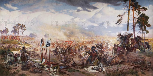 The Battle of Grunwald, 1910. Artist: Popiel, Tadeusz (1863-1913)