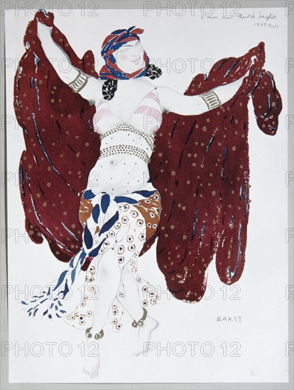 Costume design for the ballet Cléopatre, 1909. Artist: Bakst, Léon (1866-1924)