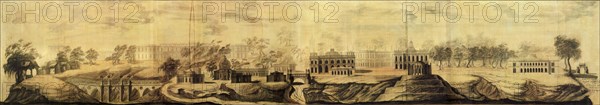 Panoramic view of Tsaritsyno (Design), 1776. Artist: Bazhenov, Vasili Ivanovich (1737-1799)