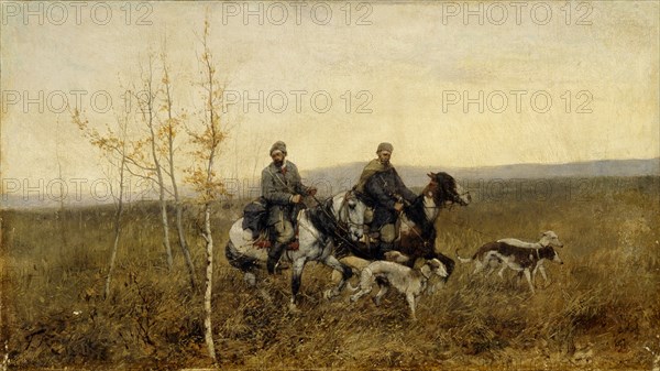 The Hunters, 1881. Artist: Roubaud, Franz (1856-1928)