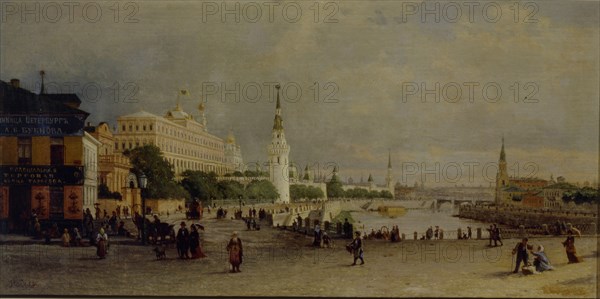 Bolshoy Kamenny Bridge in Moscow. Artist: Vereshchagin, Pyotr Petrovich (1836-1886)