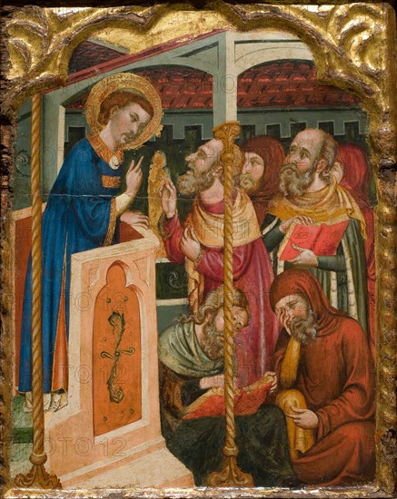 Saint Stephen's Dispute with the Jews, ca 1350. Artist: Ferrer and Arnau Bassa, (Circle) (active 1340-1360)