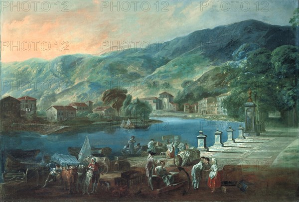 View of El Arenal in Bilbao, ca 1784. Artist: Paret y Alcázar, Luis (1746-1799)