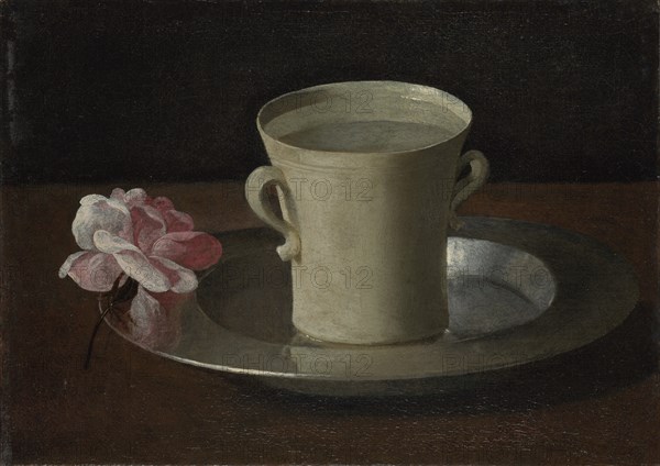 A Cup of Water and a Rose, c.1630. Artist: Zurbarán, Francisco, de (1598-1664)