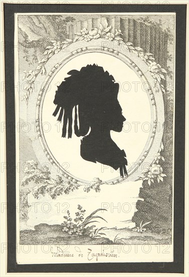 Silhouette portrait of Natalia Kirillovna Zagryazyskaya née Razumovskaya (1747-1837), 1777-1782. Artist: Anonymous