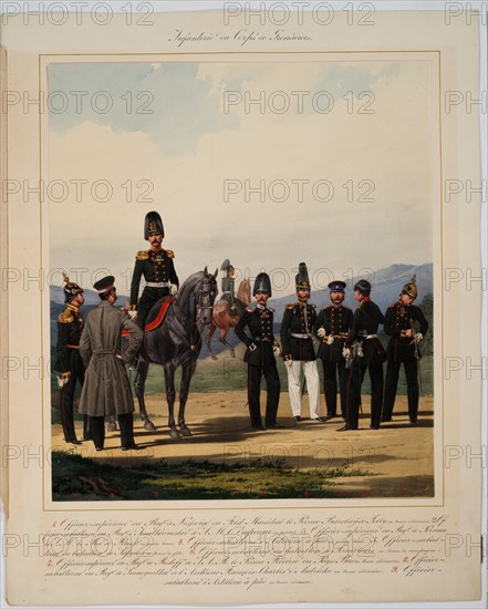 Infantry of the Russian Imperial Grenadier corps, 1867. Artist: Piratsky, Karl Karlovich (1813-1889)