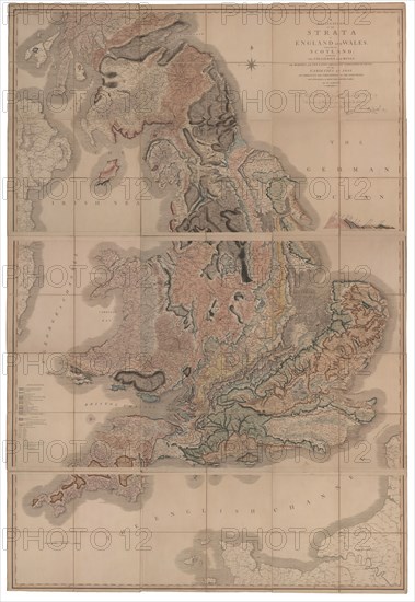 Delineation of the Strata of England and Wales with a Part of Scotland (The first geological map of  Artist: Smith, William (1769-1839)