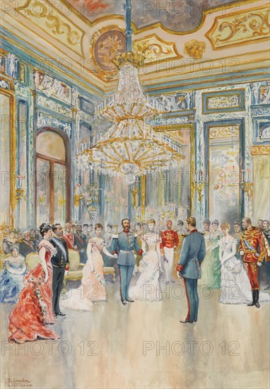 The wedding of prince Ludwig Ferdinand of Bavaria to Infanta Maria de la Paz of Spain on 2 April 188 Artist: Comba y García, Juan (1852-1924)