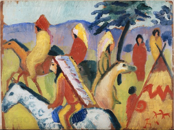 Indians on Horseback. Artist: Macke, August (1887-1914)