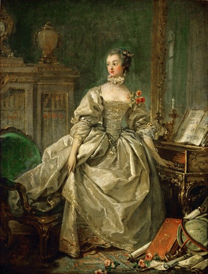 Portrait of the Marquise de Pompadour (1721-1764). Artist: Boucher, François (1703-1770)