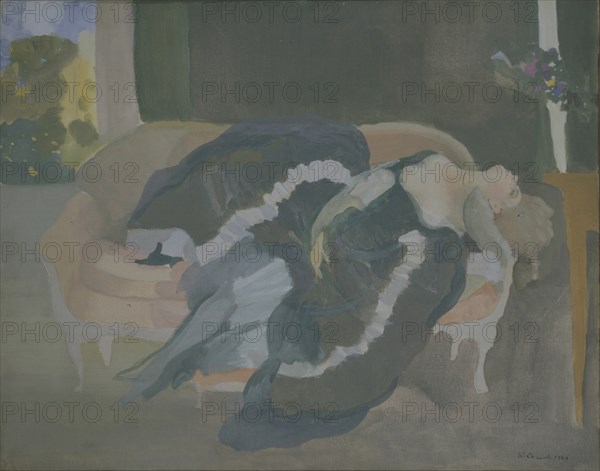 Sleeping Young Woman. Artist: Somov, Konstantin Andreyevich (1869-1939)