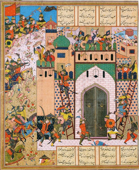 Shah Anushirvan Captures the Fortress of Saqila. Artist: Iranian master