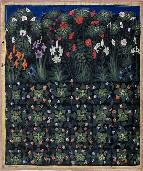 Garden (From Regia Carmina by Convenevole da Prato). Artist: Pacino di Buonaguida (active 1302-1343)