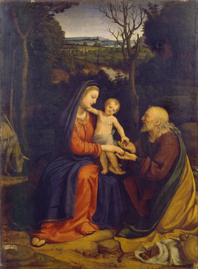 The Rest on the Flight into Egypt. Artist: Solari (Solario), Andrea (1470-1524)