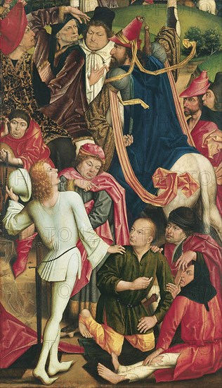 Knights and Soldiers playing Dice for Christ's Robe. Artist: Baegert, Derick (ca 1440-after 1502)