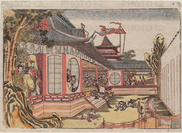 Fan Kuai and the Banquet at Hongmen (Hankai Komon no kai no zu). Artist: Hokusai, Katsushika (1760-1849)