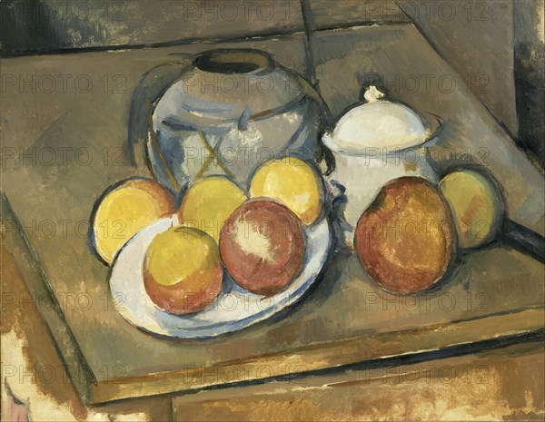 Vase Sugar Bowl And Apples Artist Cézanne Paul 1839 1906