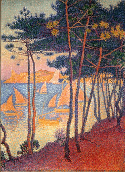 Sails and pines. Artist: Signac, Paul (1863-1935)