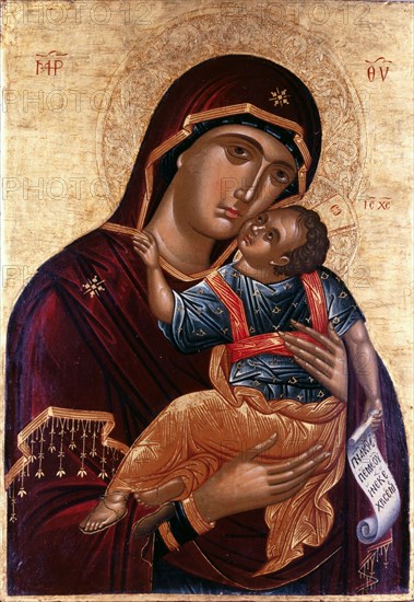 Our Lady of Tenderness (The Virgin Eleusa). Artist: Greek icon