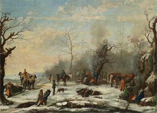 Winter Hunt, Mid of the 19th cen. Artist: Anonymous