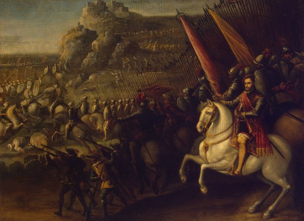 Battle scene, 1643. Artist: Corte, Juan de la (1585-1662)