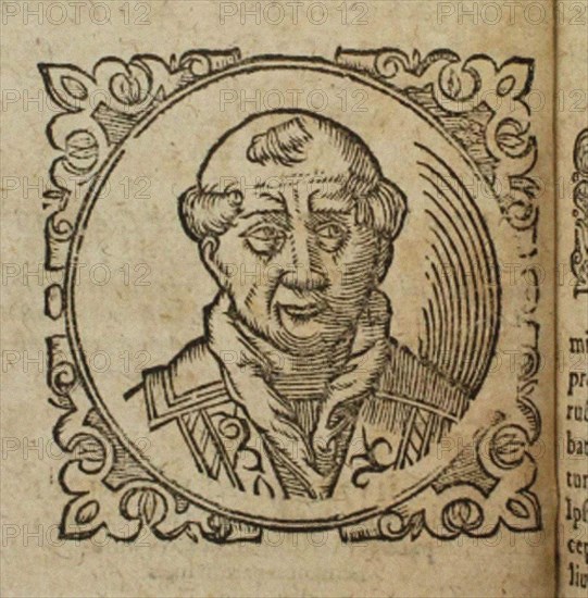 Geoffrey of Monmouth (From: Prophetia Anglicana, Merlini Ambrosii Britanni), 1603. Artist: Anonymous