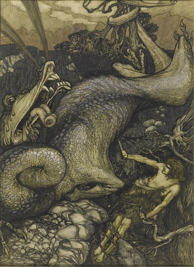 Sigurd the Dragon Slayer, 1901. Artist: Rackham, Arthur (1867-1939)