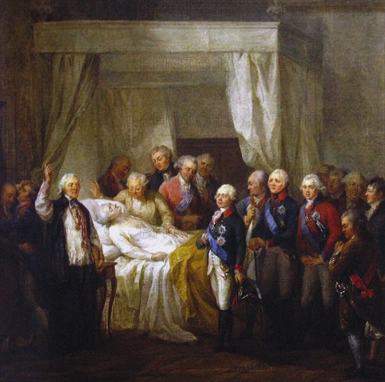 The Death of Stanislaw II August Poniatowski, after 1798. Artist: Bacciarelli, Marcello (1731-1818)