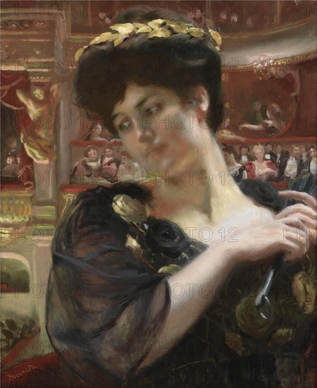 La Comédie-Française. Portrait of the actress Gabrielle Réjane (1856-1920). Artist: Besnard, Paul-Albert (1849-1934)