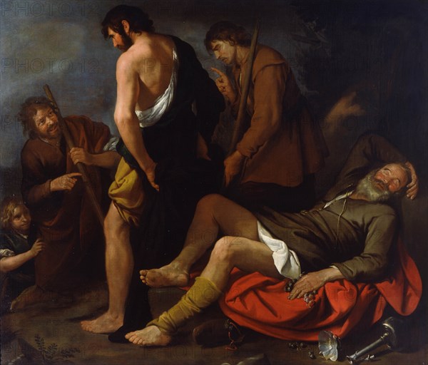 Drunkenness of Noah, 1630-1640. Artist: De Ferrari, Giovanni Andrea (1598-1669)