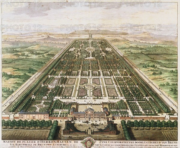 Herrenhausen: Castle and Gardens, c. 1745. Artist: Anonymous