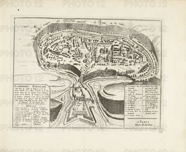 Map of Kamyanets-Podilsky, 1726. Artist: Aa, Pieter van der (1659-1733)