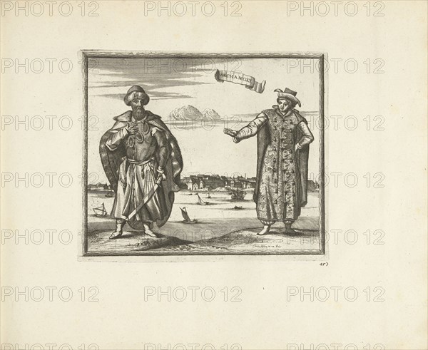 Habitants of Arkhangelsk, 1726. Artist: Aa, Pieter van der (1659-1733)