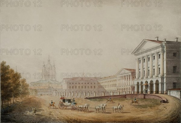 The Smolny Institute for Noble Maidens in Saint Petersburg, 1823. Artist: Galaktionov, Stepan Philippovich (1779-1854)