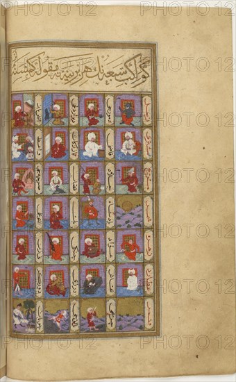 Miniature from Matâli' al-sa'âdet by Seyyid Mohammed ibn Emir Hasan (left part), 1582. Artist: Anonymous