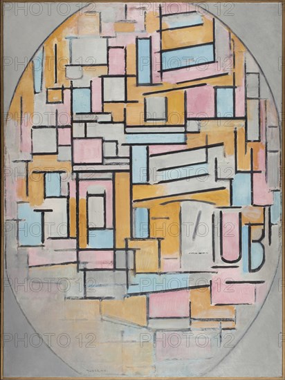 Composition in oval with color planes 2, 1914.