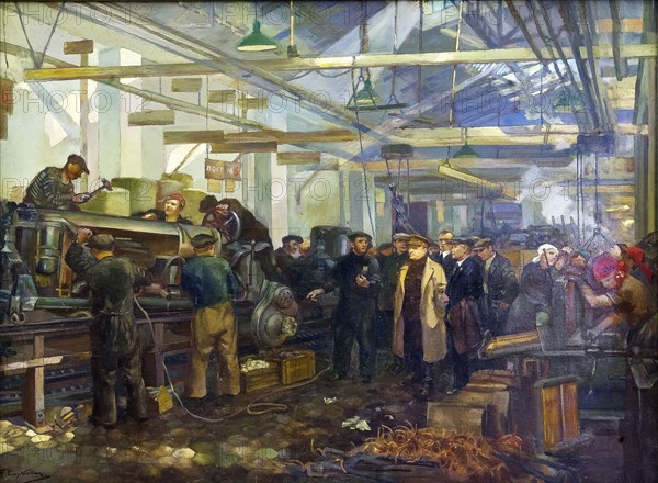 Kirov visiting the Putilov factory.